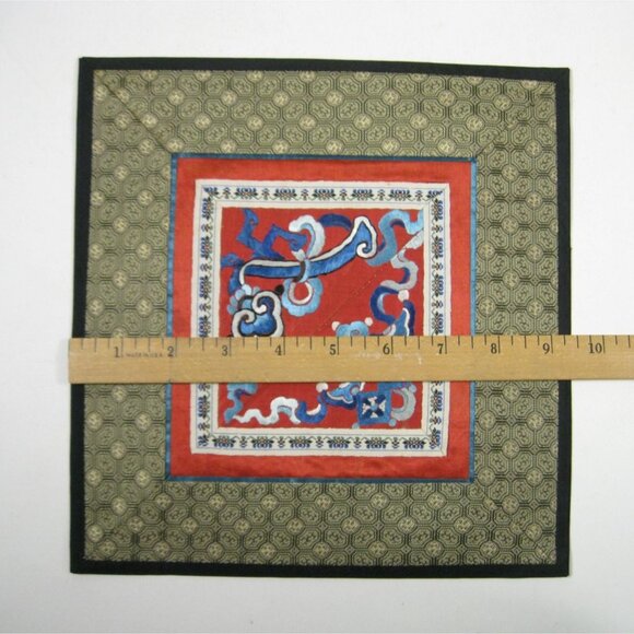 Vintage Asian Chinese Embroidered Silk Art Floral Panel Handmade Textile - Picture 2 of 6